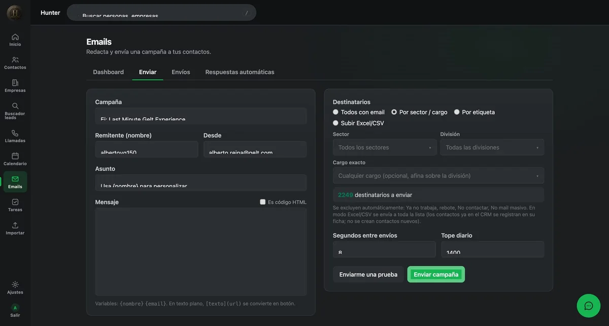 Herramienta de envío masivo y seguimiento